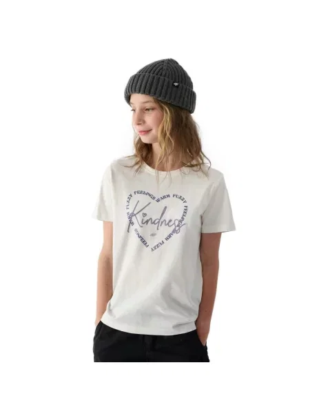 4F koszulka dziecięca t-shirt da dziewczynki r. biały