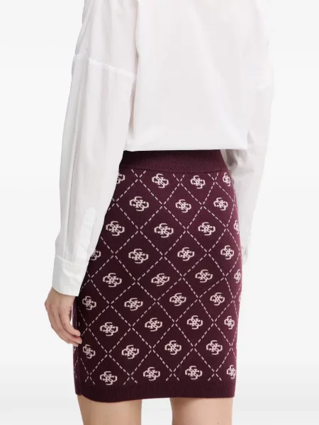 Fusta mini Guess tricotate roșu