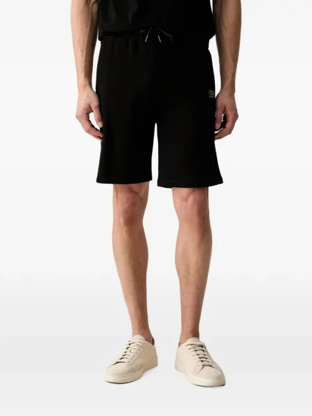 Pantaloni scurți Karl Lagerfeld cu imagine cu cordon negru