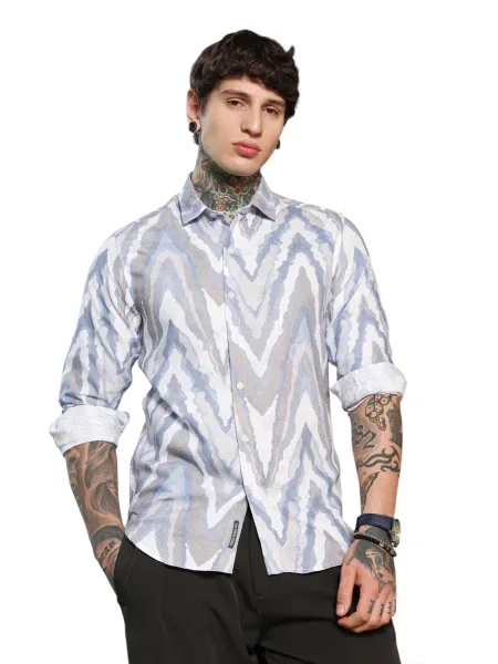 Campus Sutra Srajca Kyra temno bež / opal / moder denim bela