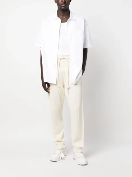 Dryžuotos megztos kelnės Off-white balta