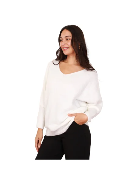 Pulover La Modeuse alb