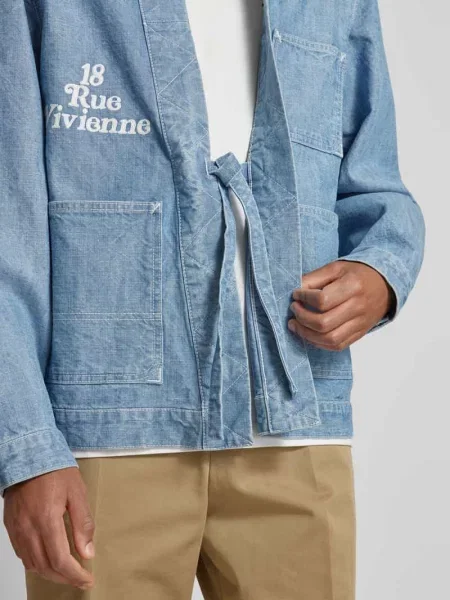Kurtka jeansowa o kroju oversized ze sznurowanym zapięciem Kenzo niebieska