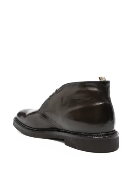 Botine Officine Creative cu șireturi din piele maro