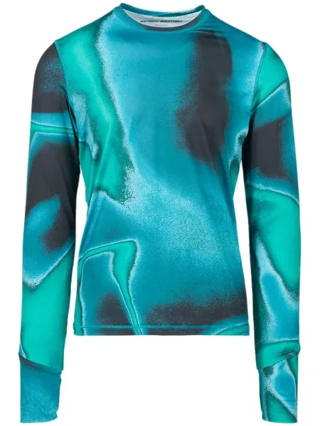 Tricou Aztech Mountain cu imprimeu abstract albastru