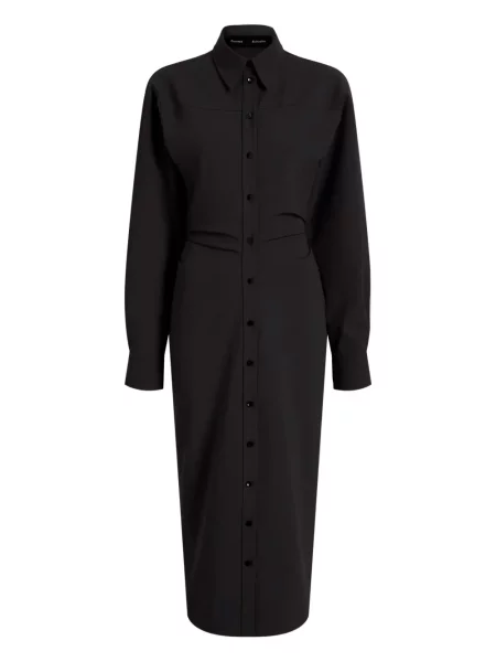 Rochie tip cămașă Proenza Schouler până la genunchi de costum negru