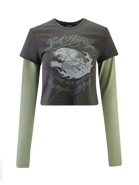 Ed Hardy Tricou Hellcat închis gri