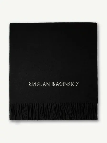 RUSLAN BAGINSKIY fular de damă din lână Wool Scarf negru
