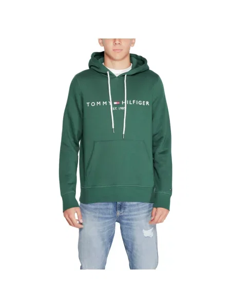 Mikina Tommy Hilfiger s autogramom zelená