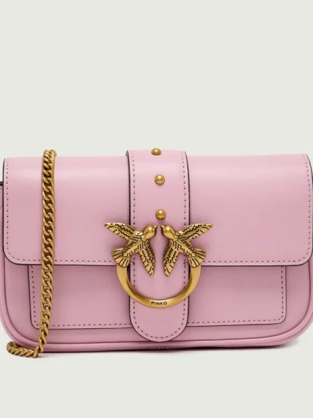 Pinko De piele geantă pe umăr LOVE ONE POCKET roz