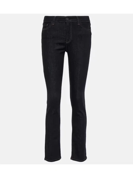 Jeansy skinny Ag Jeans z wysoką talią niebieskie
