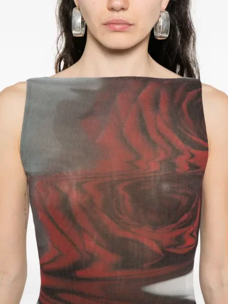 Rochie midi Jean Paul Gaultier cu imagine până la genunchi de costum gri