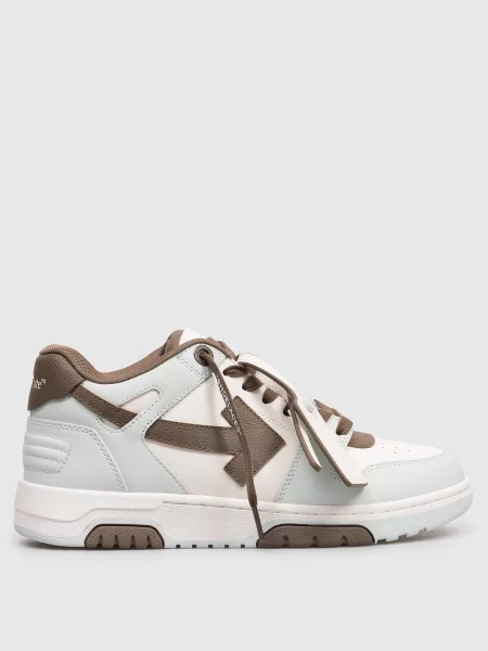 Шкіряні кросівки Out Of Office з контрастною емблемою Off-white блакитні