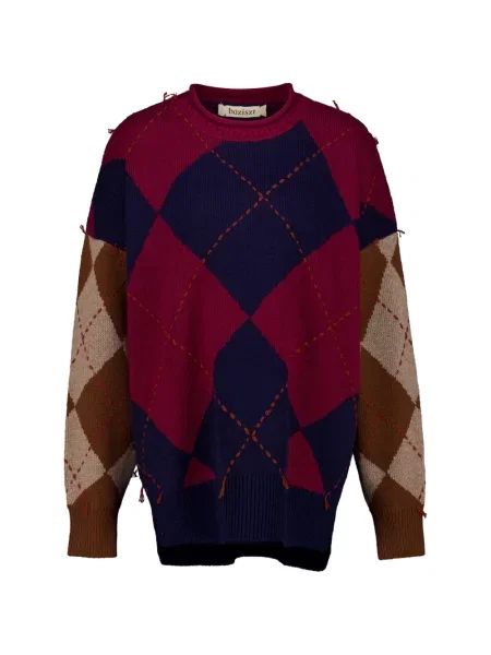 Pulover Baziszt din cașmir cu model argyle violet