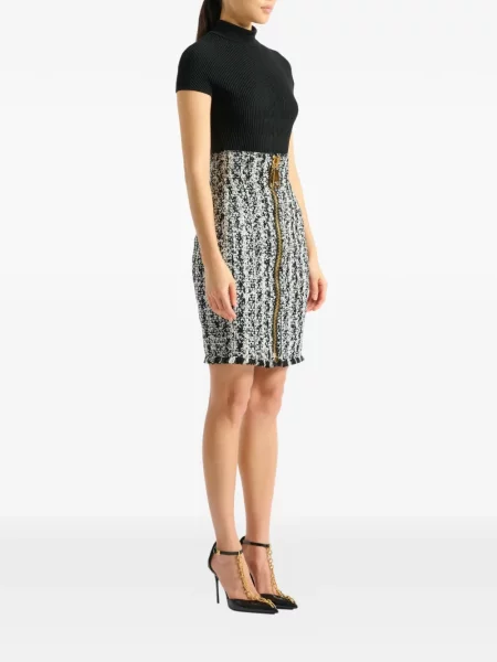 Fustă Balmain din tweed negru