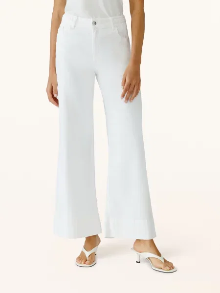 Oui Džíny Se Širokými Nohavicemi optic white bílé