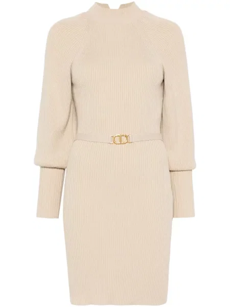 Dzianinowa sukienka midi Twinset do kolan garniturowa