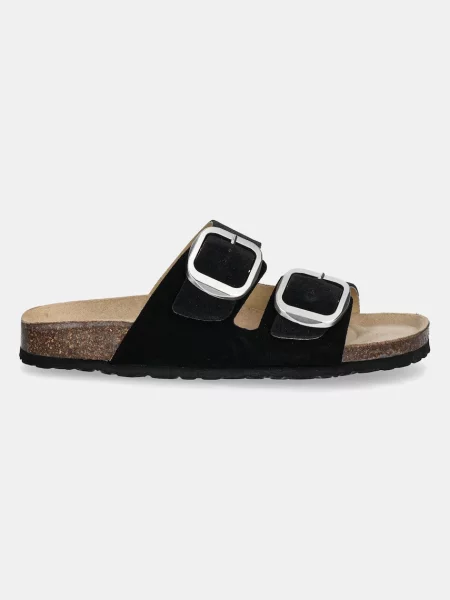 Замшевые шлепанцы Bianco черные