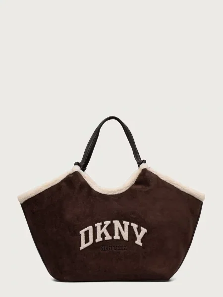 Geantă shopper Dkny din piele maro