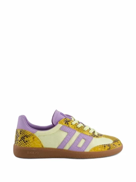 Sneakerși Back 70 cu model piele de șarpe galben