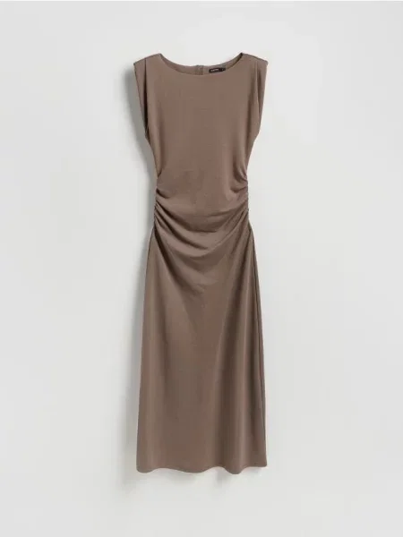 Reserved Rochie maxi drapată bej