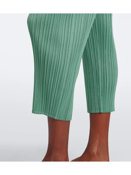 Pantaloni Pleats Please Issey Miyake verde