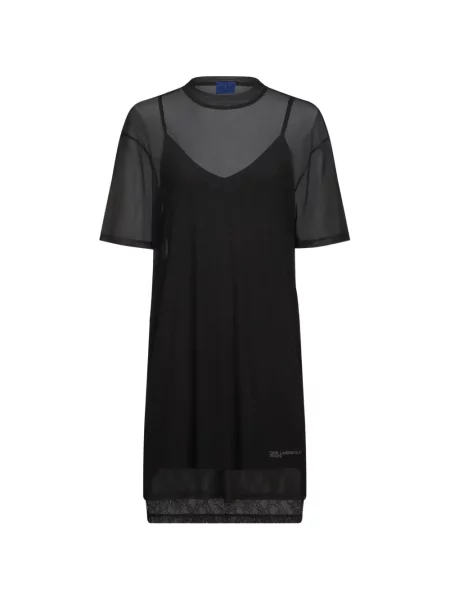 Rochie din denim Karl Lagerfeld Jeans negru