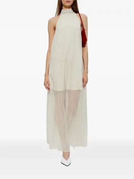 Rochie Gestuz cu buline cu gât halter