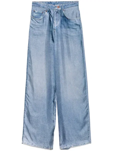 Pantaloni Pierre-louis Mascia de mătase albastru