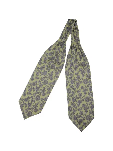 Cravată Elizabetta cu model floral cu imagine verde