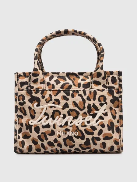 Сумка-тоут в леопардовий принт Twinset бежева
