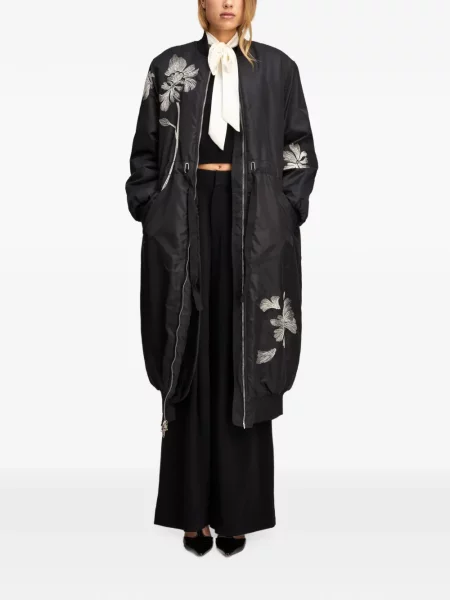 Palton Cinq A Sept cu model floral negru