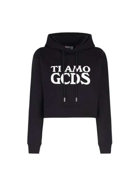 Bluza z kapturem Gcds z nadrukiem czarna