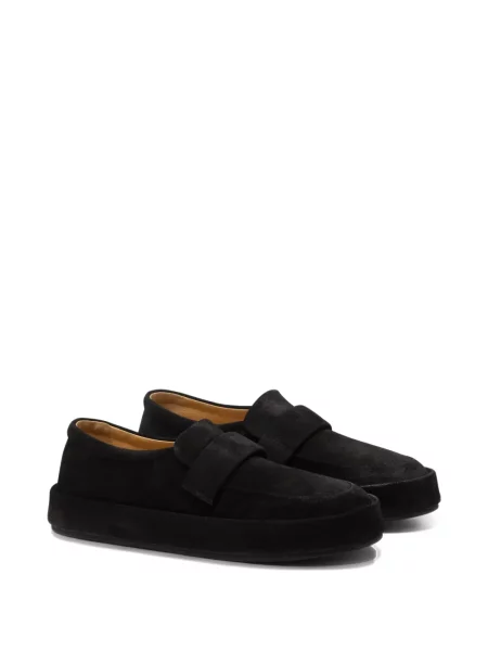 Pantofi loafer Marsell din piele de căprioară fără toc negru