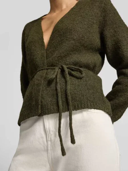 Kardigan rozpinany w kroju regular fit z dodatkiem wełny model CORA' Vero Moda