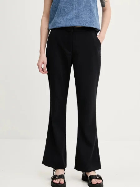 Abercrombie & Fitch pantaloni femei evazati high waist negru