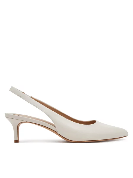 Pantofi cu toc Lauren Ralph Lauren slingback alb