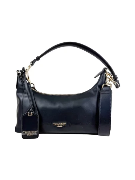 Torebka hobo Twinset skórzana czarna