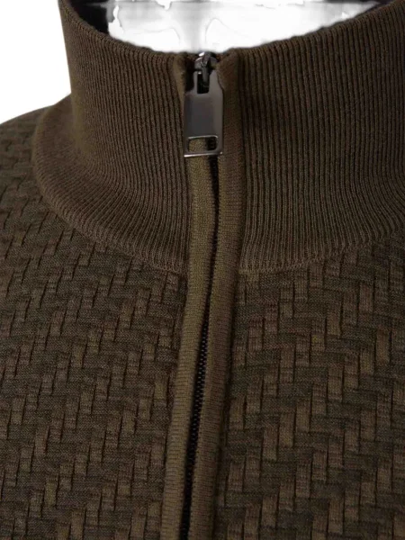 Cardigan Brioni maro