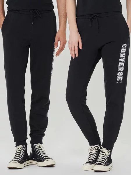 CONVERSE Штани спортивні Унісекс Без підкладки чорний