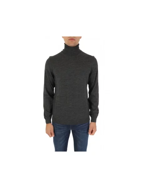 Sweter z golfem Hugo wełniany szary
