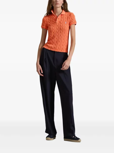 Polo Polo Ralph Lauren z twillu do kolan plisowane żółte