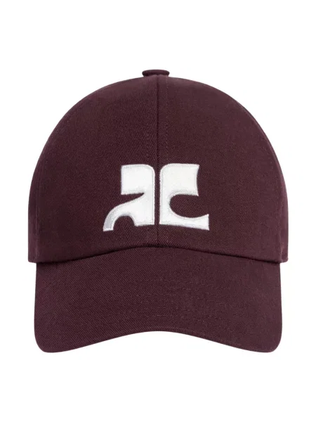 Czapka z daszkiem Courreges z logo czerwona