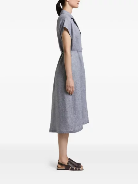 Sukienka midi Peserico wiązana z klapą niebieska