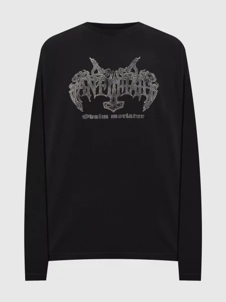Лонгслів з принтом логотипа Vetements чорний
