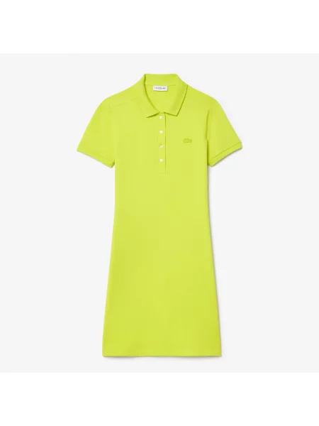 Lacoste Sukienka Polo Z Elastycznej Piki żółta