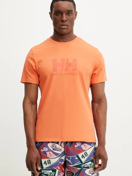 Тениска Helly Hansen HH LOGO с принт оранжево