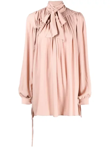 Rochie N°21 cu funde de costum roz