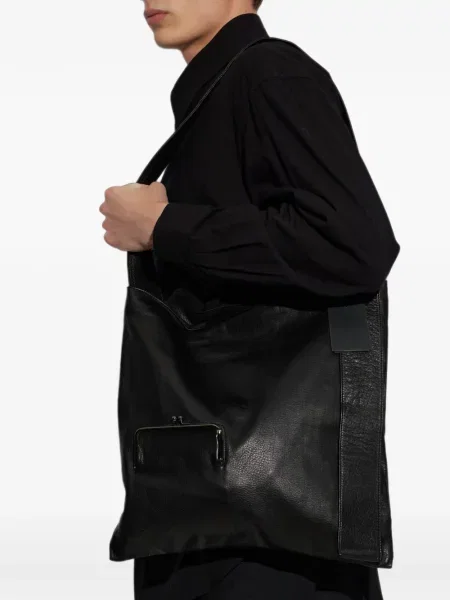 Кожена чанта Discord Yohji Yamamoto черно