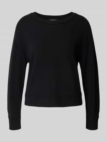 Sweter z dzianiny z mieszanki żywej wełny i kaszmiru Marc Cain czarny